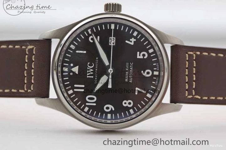 MIROTIME 1226 HighQuality Mark XVIII IW327010 SS M+F 1:1 Best Edition Brown Dial on Brown Leather Strap A 7049